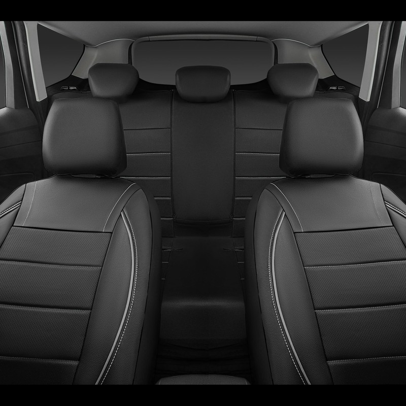 CAR PASS Universal Reflect Piping Leather Car Seat Cover, Fit