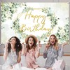 Avezano Sage Green Birthday Backdrop Greenery Eucalyptus Leaves Birthday Party