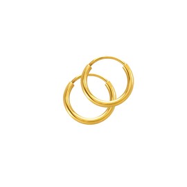 14k Small Hoop Earrings – Round Yellow White Rose Hoops Jewelry Gift for Women & Her - Hermoso Aretes De Mujer Oro (Yellow)