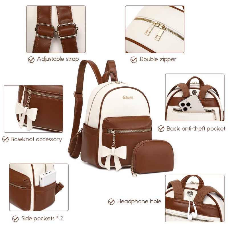 Eslcorri Mini Backpack Purse for Women - Girls Bowknot Fashion