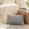 Fancy Homi Gray Lumbar Farmhouse Decorative Throw Pillow Covers 12x20