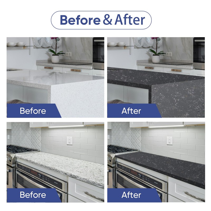 GLAINTE Granite Countertop Paint Kit - Black Gold Counter Top