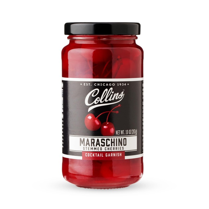Collins Stemmed Maraschino Cocktail Cherries - Royal Anne Cherries Garnish