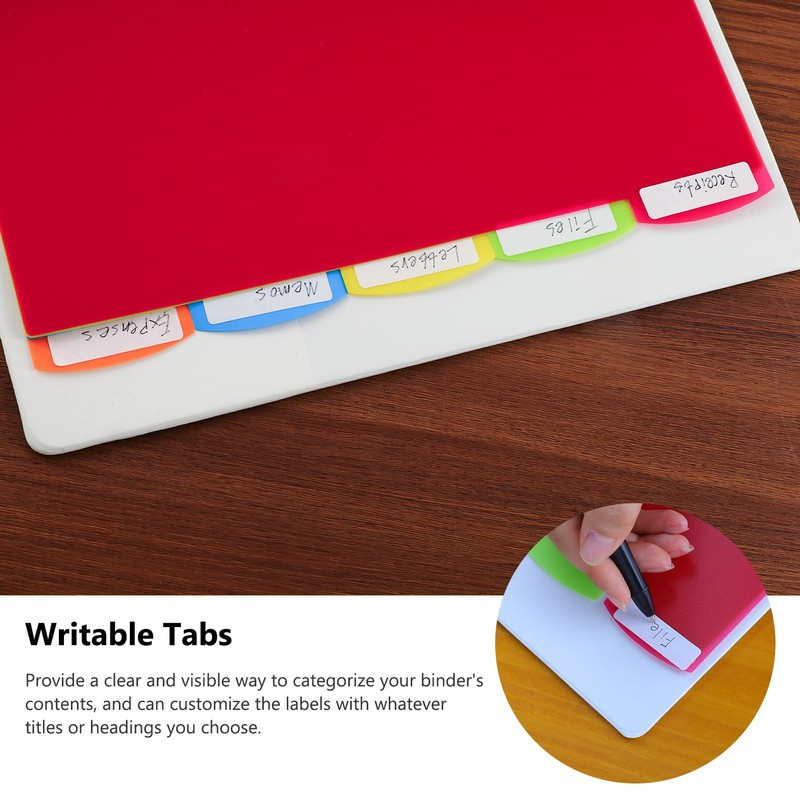 HABGP 3 Ring Binder Dividers with Tabs, 10PCS/2 Set Plastic