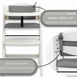 Seat Reducer for High Chair, Baby Seat Cushion, Chair, 2 Pieces, Children's Seat Cover for Hauck and Stokke High Chair Cover for Stair High Chair and Baby Chair, Grey