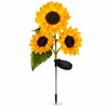 3-Head Solar Sunflower LED Garden Light with Warm Lighting