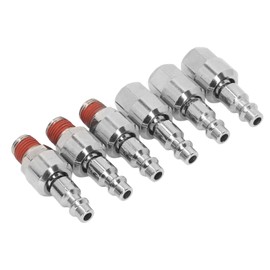 6PCS Stainless Steel Air Hose Fittings 1/4 Inch NPT 360 Degree Swivel Coupler Quick Connect Plug for Pneumatic Tools