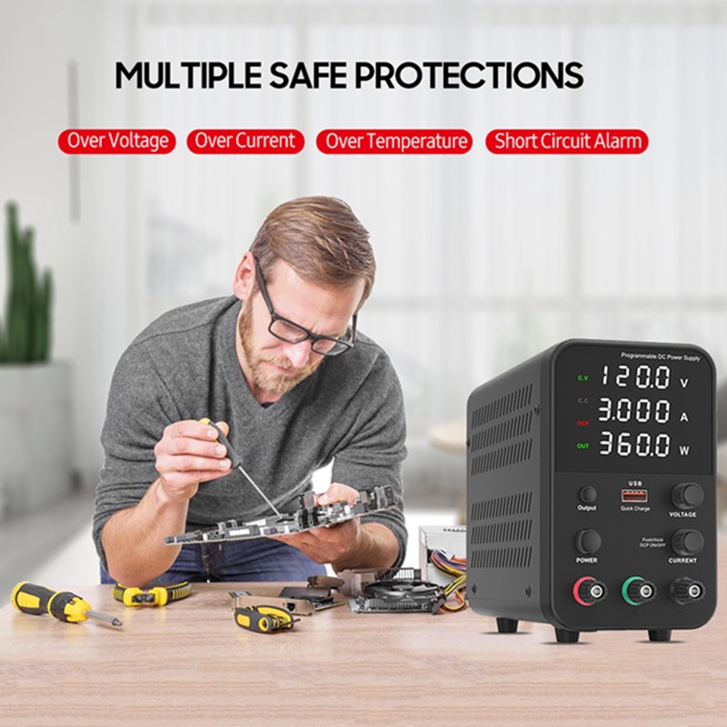 Bench DC Power Supply Variable 120V 3A Digital Display Adjustable