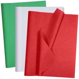 Artdly White Red Green Tissue Paper 120 Sheets Christmas Tissue for Bags 14x20 Inches Multicolor Wrapping Tissue Paper Bulk for Festival Birthday Wedding Party Decoration