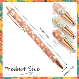 Belegao 3PCS Floral Ballpoint Pens with Box - Metal Flower Art Ball Point Pens Fancy Vintage Rose Retractable 1.0mm Smooth Writing for Women Mother Teachers Birthday Thanksgiving Gifts, Home Office