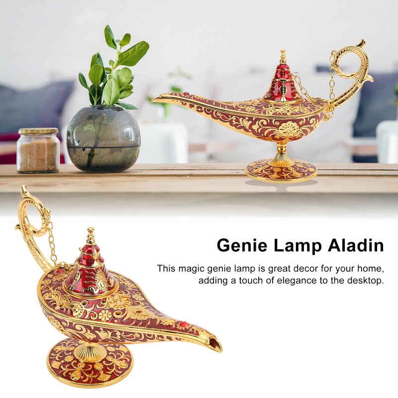 Magic Genie Lamp Red Zinc Alloy Antioxidant Fadeless Relief Pattern