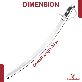 Armory Replicas MILITARY SWORD ARMY CAVALRY SABER EXCELLENT EN45 STEEL BLADE SILVER & BRASS HILT - Blucher Saber Silver Hilt