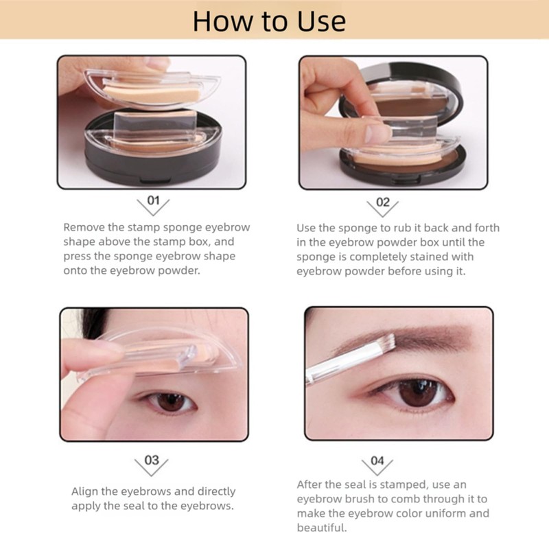 Eyebrow Stamp Powder, Brow Pro Stamp Dark Brown, Waterproof Arched