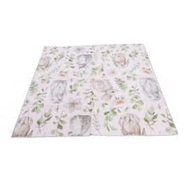 Tapete de Juego para Bebés, Patrón de Conejo 130x130cm / 51.2x51.2in Tapetes de Juego de Piso Suave, Tapete Plegable Portátil para el Tiempo de la Barriga del bebé para Interiores y Exteriores