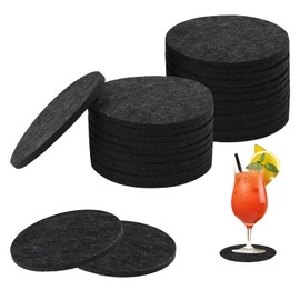 alwaiiz Pack of 30 felt coasters, round, non-slip and heat-resistant felt coasters, felt coasters for glasses, cups and coffee cups
