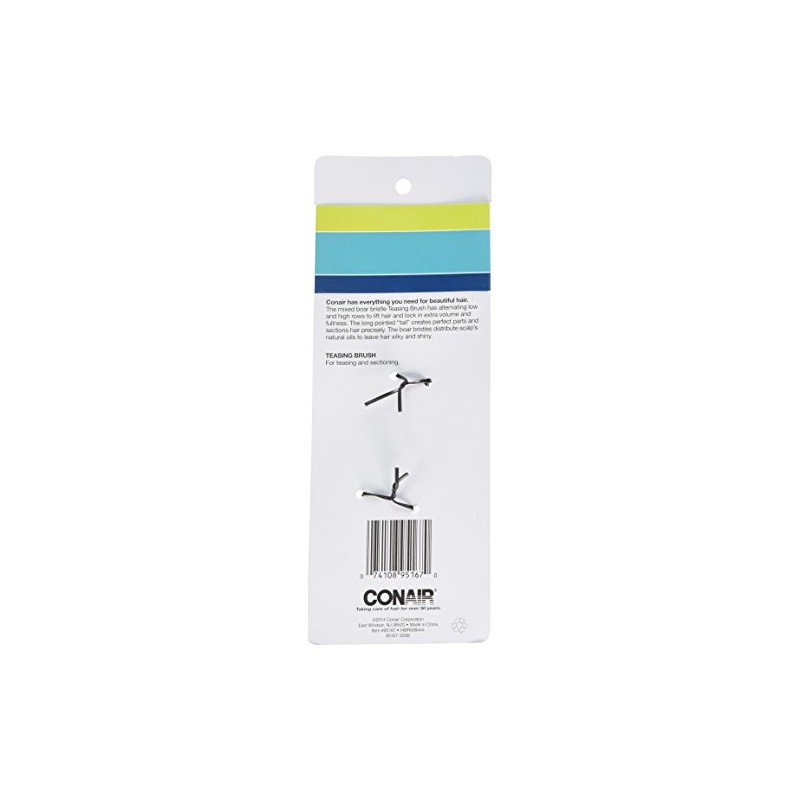 Conair Slim Teasing Hair Brush, Mixed Boar Bristle