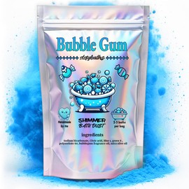 Stsfybaths Sky Blue Bubblegum Shimmer Bath Bomb in A Bag - Handmade Scented Bath Bombs for Women,Kids and Men - Bathbomb Fizzies Perfect for Boys and Girls All Ages (Small, Sky Blue)
