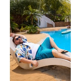 Arcweg Big and Tall Mens Swim Trunks with Mesh Lining Plus Size Swim Shorts Beach Shorts Swimsuit Bathing Suit Men’s Swim Suits(2XL-6XL) Copenblue