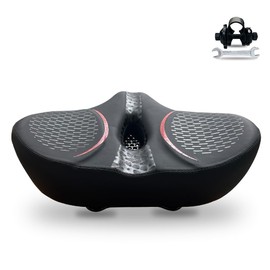 Bike Seats for Men & Women,Extra Wide Saddle 14.8in,Compatible for E-Bikes,Cruiser Bikes,Exercise Bikes,Peloton Bikes