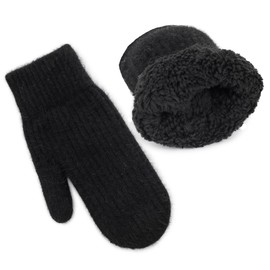 CaySep Winter Warm Mittens for Women Vertical Stripe Knitted Gloves & Mittens Warm Soft Lining Gloves Accessories Gifts