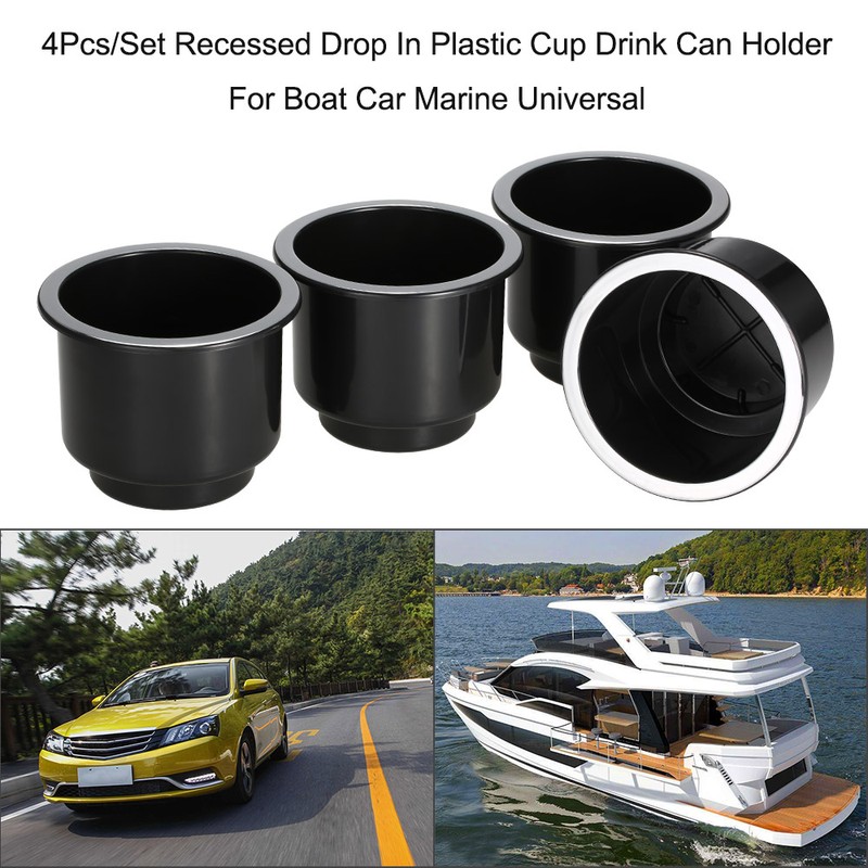 4Pcs/Set Recessed Drop In Plastic Cup Drink Can Holder For