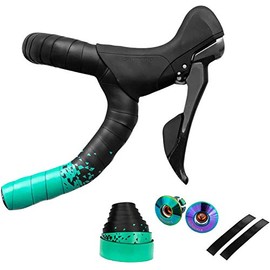 GORIX Bar Tape Handlebar Grip Wrap+2 Fixed Bar Plug 2 Color Road MTB Bicycle Cycling(GX-097BD(Global Edition)) (Celeste)