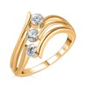 TJC Moissanite Three Stone Ring for Women in 18ct Yellow