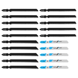 XCAN 20PCS Jigsaw Blades Set Assorted T-Shank Jig Saw Blades for Wood Plastic Metal