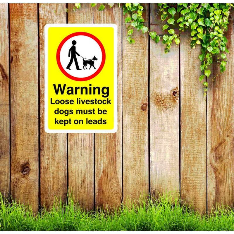 Safety First Display LTD Warning loose livestock dogs must be