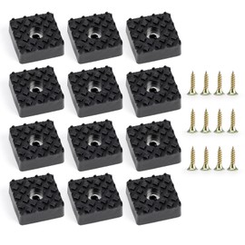 12 PCS Non-slip Rubber Feets, Black Square Furniture Pads Floor Protectors with Screws Anti-Skid Cushion for Table Chair Legs Plastic Feet for Outdoor Garden Furniture 30 X30 Mm