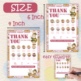 Besttile 30 Pack Girl Cookie Order Cards Cookie Sales Cards Check Off Cookies Ordered Thank You Cards Girl Fundraising Tools Cookie Sales Re-Order Tracker for Organizing Cookie Orders, 4 x 6”