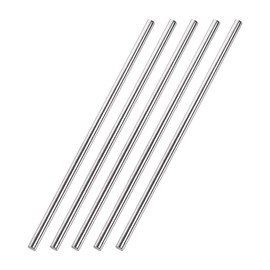 sourcing map Pack of 5 304 Metal Garden Poles, 5 mm x 250 mm Metal Rods for DIY Crafts, Motorcycle, Decoration, Garden