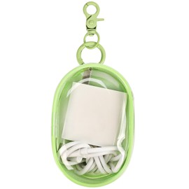 Linsaner Storage Bag for Organizing Data Cables, Earphone, Chargers, Keys, Change, Portable Transparent Storage Bag, Portable Multi-Function Storage Box(Green)