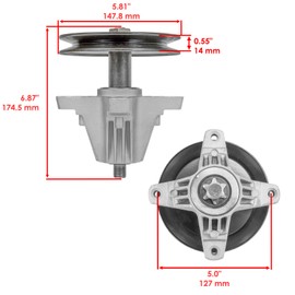 Caltric 42" Deck Spindles Assembly for Craftsman T105 T107 T110 T110K T130 Lawn Tractor