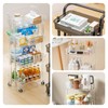 4-Tier Plastic Rolling Utility Cart Organizer with Handle, Multi-Functional Storage