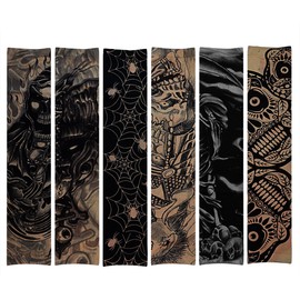 Rbenxia 6pcs Temporary Tattoo Sleeves, Fake Arts Slip On Tattoo Body Arm Sunscreen Sleeves Set