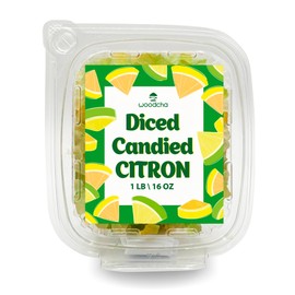 Diced Candied Citron, Glazed Citron Peel For Baking, Candied Fruit or Fruitcake, Fruit Snacks, No GMO, Vegan, Kosher (1lb)