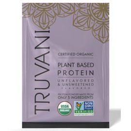Truvani Vegan Pea Protein Powder | Unflavored | 20g Organic Plant Based Protein | 1 Serving | Keto | Gluten & Dairy Free | Low Carb | No Added Sugar