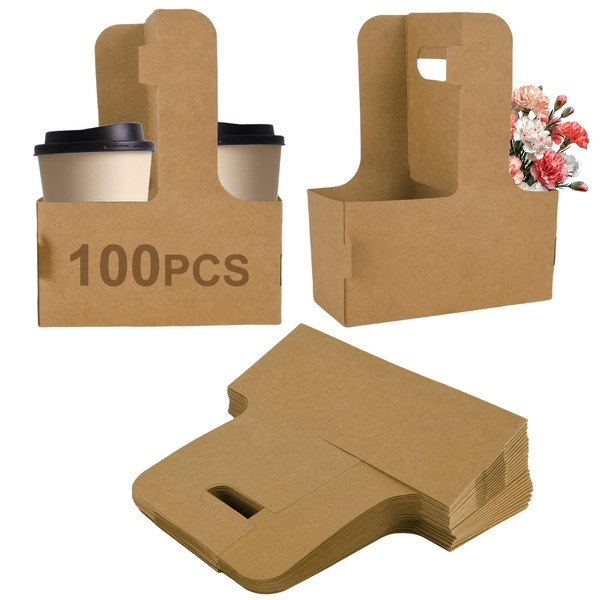 XIRUOXINKEMAO 100 Pack Drink Carrier with Handle, 2 Cups or