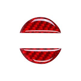 nuoozy Compatible with Steering Wheel Emblem Badge Decal Accessory Carbon Fiber Steering Wheel Logo Cap Sticker for Nissan Altima Kicks Sentra Sylphy Rogue X-Tail Red