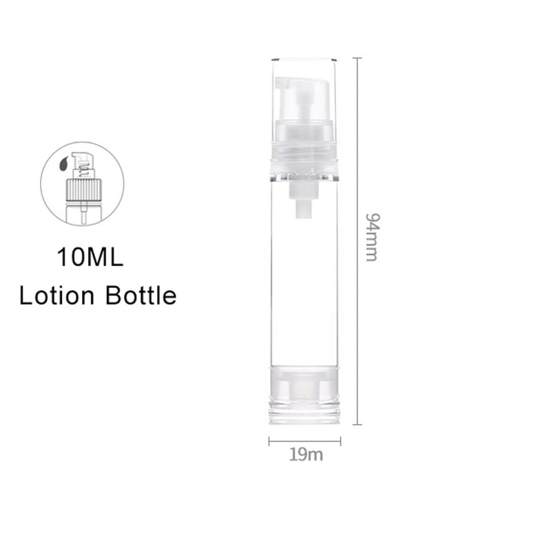12 Jars 10ml Clear Airless Pump Bottle Cream Lotion Vacuum
