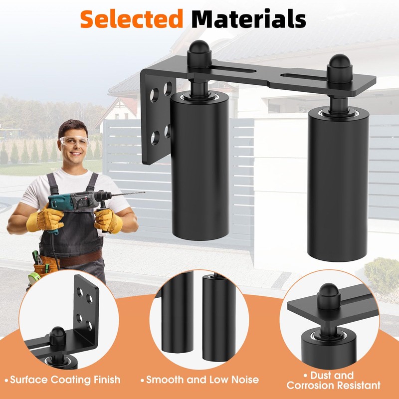MeBantoo Sliding Gate Guide Roller Kit, Heavy Duty Black Nylon