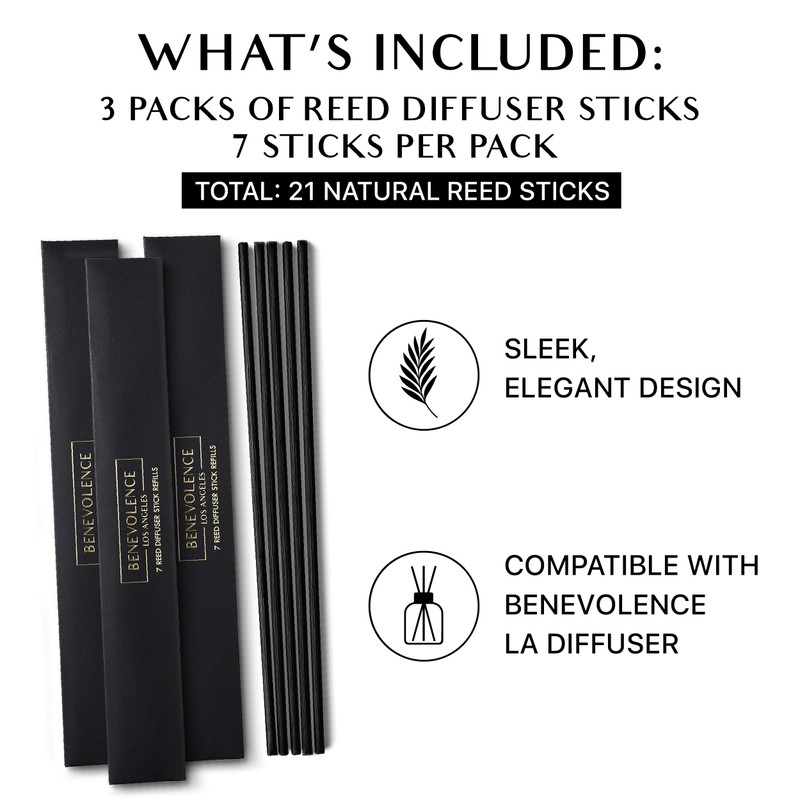 Benevolence LA Reed Diffuser Sticks - 3 Pack of 7