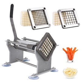 Takywep French Fry Cutter - Professional Manual Potato Cutter, Stainless Steel, with 1/2-Inch and 3/8-Inch Blade, Ideal for Potatoes Carrots Cucumbers,for Gathering, Canteen, Restaurant Use
