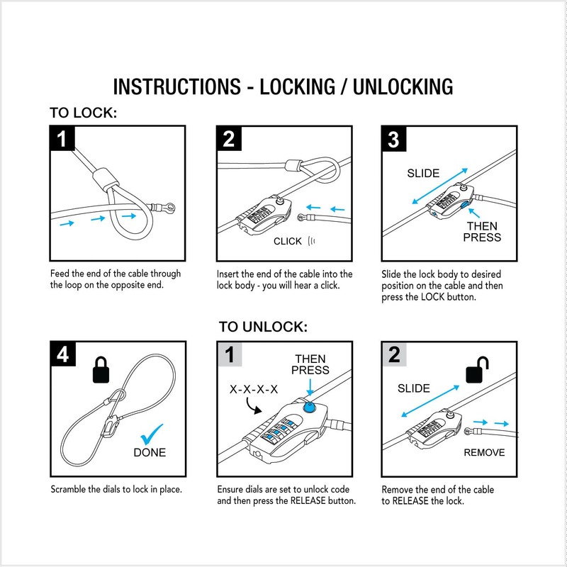 Lifeventure Compact And Thin Bike Lock, Ultra-Secure Compact 4-Digit Combination
