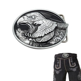 LIANCHEN Buckle Belt Buckle Deer Belt Buckle Bavaria Buckle for Interchangeable Belt Buckle Deer with Frame Fashionable Western Belt Buckle for 40 mm Belts for Men and Women, silver
