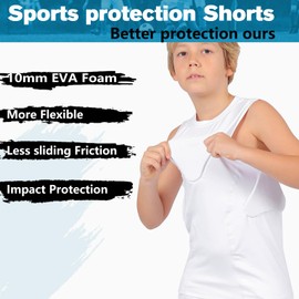 Dialudon Youth Padded Compression Vest Baseball Chest Protector Vest 4-Pads for Paintball Baseball Football Basketball Lacrosse