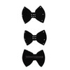 Zac's Alter Ego Pack of 3 Velvet Bows with Rhinestones