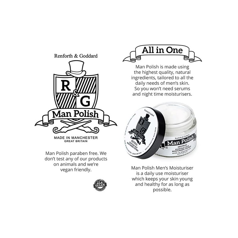 Man Polish Man Polish Men's Moisturiser - Premium Sensitive Natural