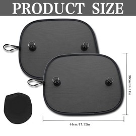 2 Pcs Car Window Shades for Baby – Reusable Sun Shade with Static Cling, UV Protection Car Sun Shades for Side Windows, Easy Install Sunshade for Baby and Kids